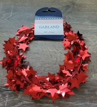 4th Of July Patriotic 25 Ft  Wired Garland With Red Stars-Brand New-SHIP... - £11.77 GBP