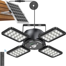 Solar Pendant Light Outdoor Indoor Solar Powered Motion Sensor Shed Light 144LED - £55.31 GBP