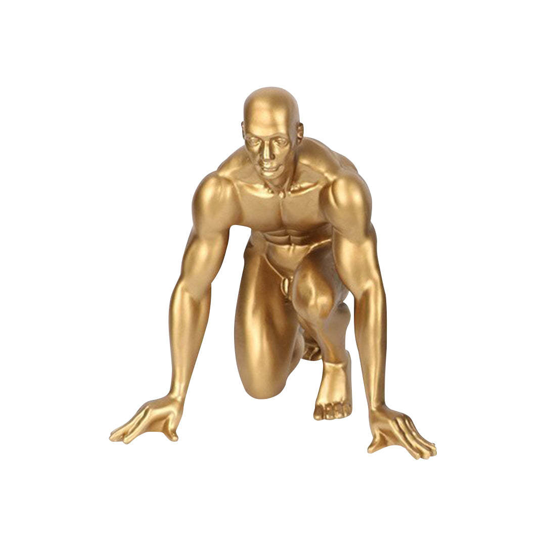 Anyhouz 26cm Gold Running Man Athlete Figurine Tabletop Home Decor Modern Art Li - $201.90
