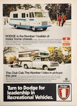 1973 Print Ad Dodge Motor Home & Club Cab Pickup Truck with Camper - $20.44