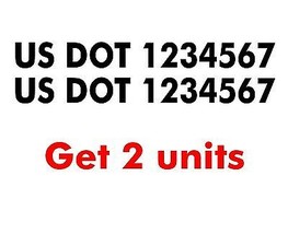 2 Units Us Dot # Usdot Truck Van Car Number 20” Decal Sticker - £5.39 GBP