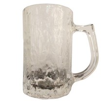 Hoya Corporation Handled Beer Mug Japan Mid Century Modern Clear Glass 4.75&quot; VTG - £7.69 GBP
