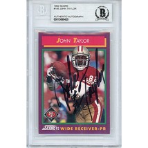 John Taylor San Francisco 49ers Autograph 1992 Score Signed On-Card Beckett Slab - £78.93 GBP