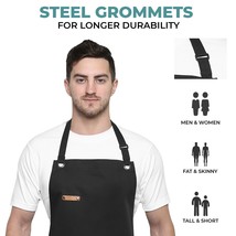 Chef Apron, Adjustable, Professional Grade, 100% Polyester, Kitchen, BBQ... - £12.49 GBP