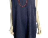 NWT Crown &amp; Ivy Curvy Navy With Red Piping V Neck Sleeveless Knit Dress ... - $66.49