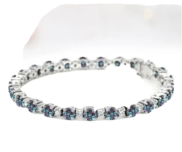 Alexandrite Bracelet For Women 925 Sterling Silver Bracelet Anniversary Gift - £182.14 GBP