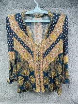 Women’s free people Long Sleeve Blouse Size Medium Multicolor Sexy Top - £22.47 GBP