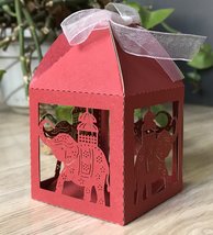 100pcs Pearl Red Elephant Laser Cut Wedding Favor Boxes,Laser Cut Gift Boxes - £27.17 GBP