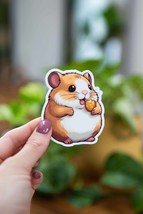 Hamster Eating a Biscuit Sticker - 3x3 Inch // Waterproof &amp; Durable Viny... - $2.99