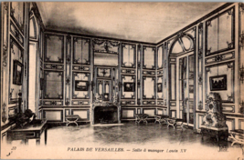 Postcard Palace of Versailles Salon of Louis XV Dated 1909 5.5 x 3.5 inches - $5.86