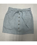 Jones New York Women’s Linen Skirt Skort Faux Buttons Light Blue Size La... - $416.09 MXN