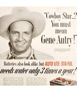 1953 Auto Lite Bettery Gene Autry Sta Ful Advertisement Automobilia HM2B - $56.04 CAD