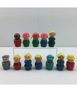 Vintage Fisher Price Little People Small Wood Round Set Of 12 Adult Kid ... - £59.76 GBP