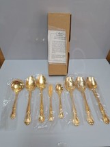 Rogers ROYALTY Stainless Gold Plated Flatware 8 Pc Serving Set Precious ... - £43.31 GBP