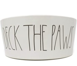Dog Bowl Large Christmas Deck The Paws Rae Dunn Pet Ivory Red New Magenta - £29.27 GBP