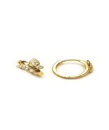 ADIRFINE 14K Solid Gold Butterfly Huggie Hoop Earrings - £141.55 GBP