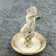 Vtg Fontanini Spider Mark Depose Italy Cherub Putti Sitting In Dish Broken Wing - £14.20 GBP