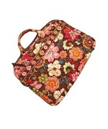 Vera Bradley Brown Pink Floral Rosewood Soft Laptop Portfolio Case - £14.20 GBP