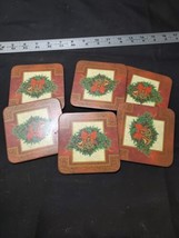 Pimpernel Christmas Coasters Set Of Six With French Holly Horn - £6.83 GBP