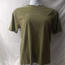 Rare Vintage LEVI’S Brand SilverTab Jeans Logo Spell Out T Shirt 90s Green Med. - $21.77