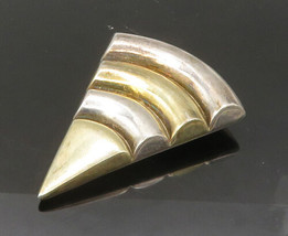 FREDERIC JEAN DUCLOS 925 Silver - Vintage Two Tone Pointed Brooch Pin - ... - £107.55 GBP