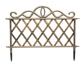 4 Pack Vinyl Bronze Garden Border Fence 10.6&quot;H x 18.9&quot;W (me) j28 - £104.09 GBP