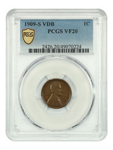 1909-S VDB 1C PCGS VF20 - $1,222.20