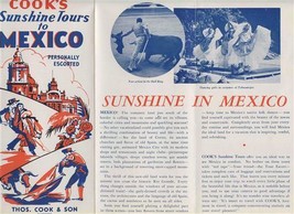 Cook&#39;s Sunshine Tours to Mexico Personally Escorted Tours Brochure 1946 - $27.72