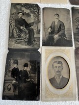 Lot 18 Civil War Era Tintype Photos of Groups on Men Women Children Paper Frames - £77.43 GBP