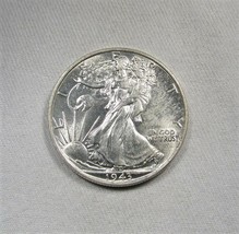 1943-P Silver Walking Liberty Half Dollar CH UNC Coin AJ78 - £38.07 GBP