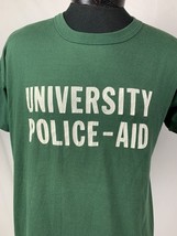 Vintage University Police T Shirt Single Stitch Russell Athletic 80s USA Large - $34.99