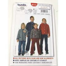 Burda 9713 Sewing Pattern Kids Jacket Coat Size 4 through 12 Uncut - $10.88