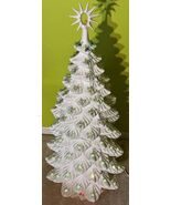 Rare HUGE 36&quot; 3&#39; Vintage 4-Piece High Glaze White Ceramic Lighted Christ... - €675,13 EUR