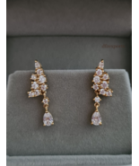 Moissanite Earrings With 925 Silver Drop Shape Beautiful Drop Earring St... - $224.95 CAD