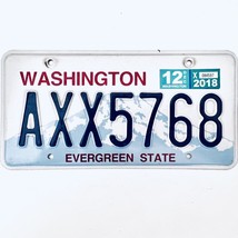 2018 United States Washington Evergreen Passenger License Plate AXX5768 - £14.50 GBP