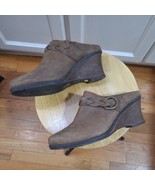 Ariat Wedges braided Size 9 Brown Leather Slip On Mule 20962 western wedge - $29.69 CAD