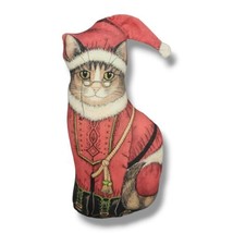 Vintage Christmas Cat Doorstop The Toy Works Santa Paws 15&quot; Dorothy Dear Designs - £15.80 GBP