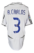 Roberto Carlos Autografato Real Madrid Calcio Maglia Bas - £224.85 GBP