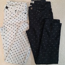 2 Pair Cherokee Girls Size 14 Jeans Dots Hearts  - £13.84 GBP