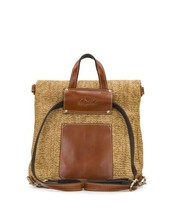 Patricia Nash Women&#39;s Purse Luzille Backpack Natural Woven Bag Handle Textured - £117.91 GBP