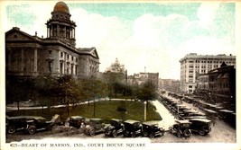 Rare Undivided Back POSTCARD- Court House Square, Heart Of Marion, Indiana BK62 - £11.67 GBP