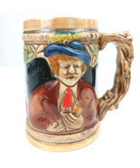 Vintage Man With Pipe Outside Village With Tree Handle Beer Mug Stein Co... - $14.54