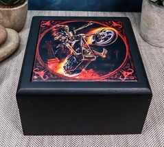 Anne Stokes Gothic Ghost Hell Rider Biker Art Tile Wooden Decorative Jew... - $21.99