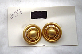 Vintage Large Brushed Gold Tone Circular Post earrings Earrings - $9.99