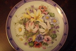 Flowers of the World &quot;Flowers of France&quot; plate, signed,  Danbury Mint [a... - £35.61 GBP