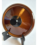 Vintage West Bend Scandia Cookware Pan Lid Only Enamel Dark Brown 6 1/2&quot; - $216.40 MXN