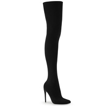PLEASER COURTLY-3005 Womens Sexy 5&quot; Heel Black Stretch Pull On Thigh Hig... - £62.65 GBP