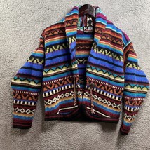 NEK Northeast Knitters 100% Shetland Wool Jacket Aztec Native Print - £28.36 GBP