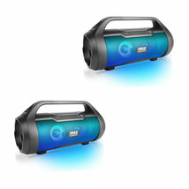 Pyle PBMWP185 500 W Portable Bluetooth Wireless BoomBox Speakers Stereo (2 Pack) - £158.13 GBP