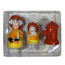 Maxine Cake Toppers Hallmark Fire Fighter Dog Fire Hydrant Orange Yellow - £10.80 GBP